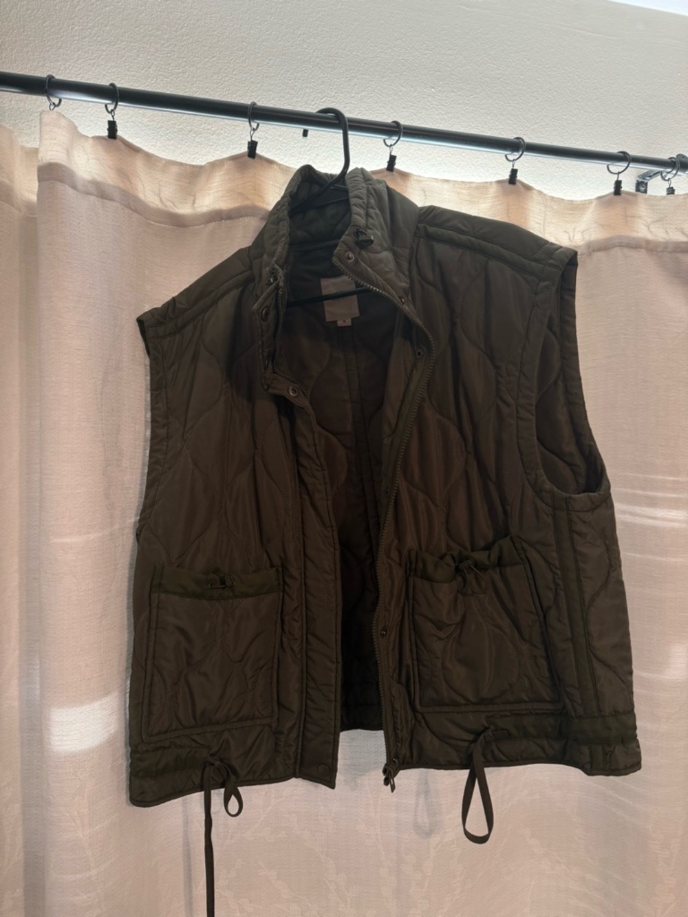 Quilted Olive Green Utility Vest